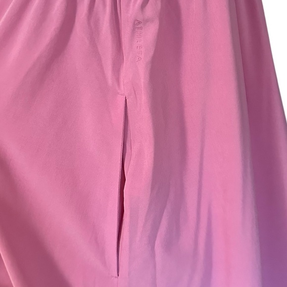 Athleta Pink Elation V Neck Hybrid Tiered Athletic Midi Dress Small - Picture 6 of 11